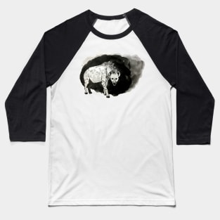 Fierce Hyena Ink Drawing Baseball T-Shirt